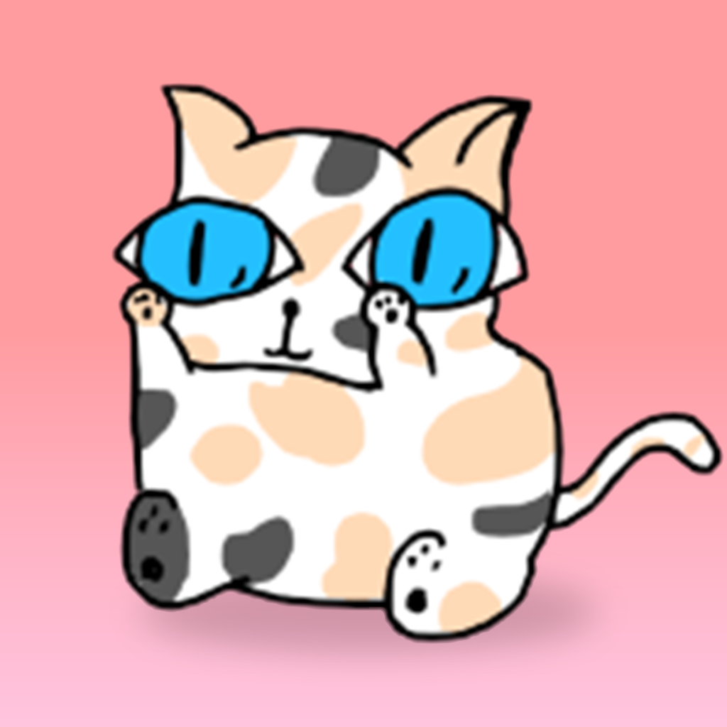 有蓝色眼睛、举着爪子的花猫